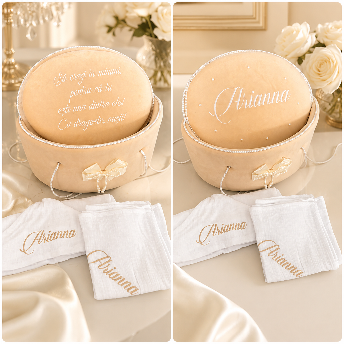 Trusou botez crem cu perle