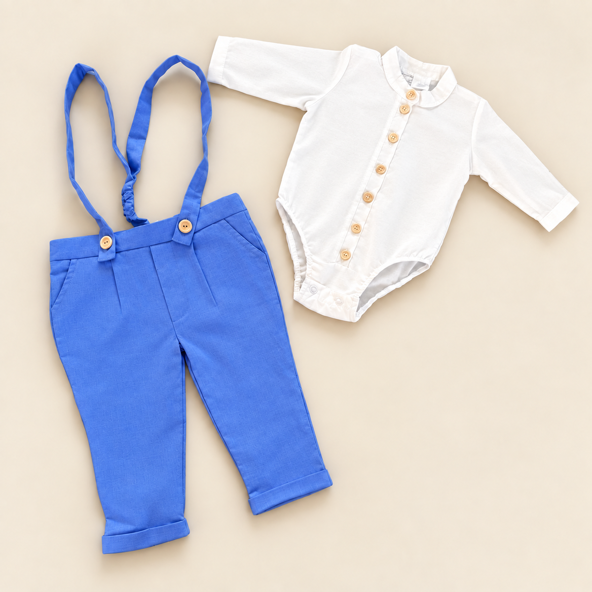 Costum botez baieti albastru