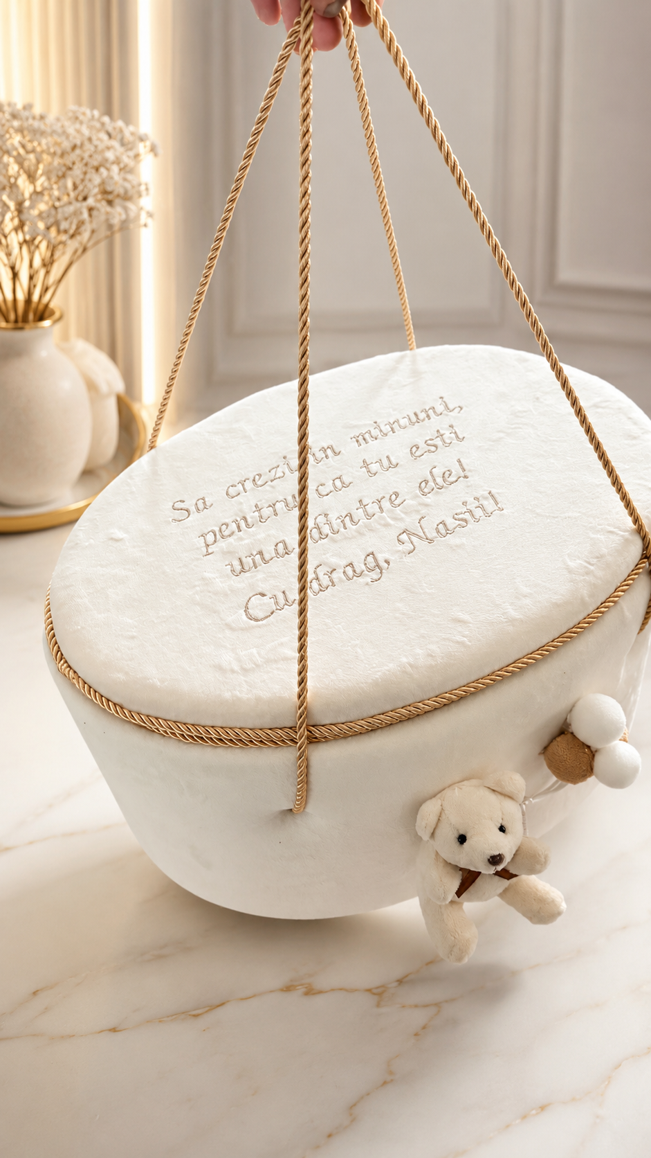 Cufar botez luxury White Bear