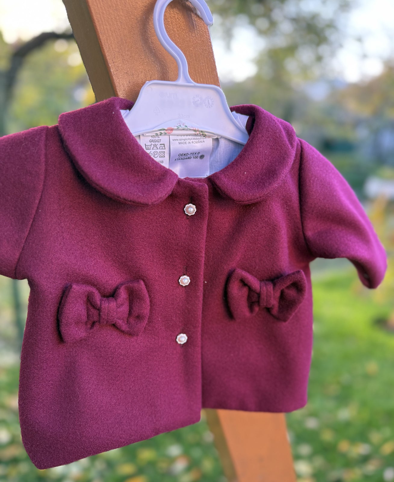 Palton fetiță Angela visiniu