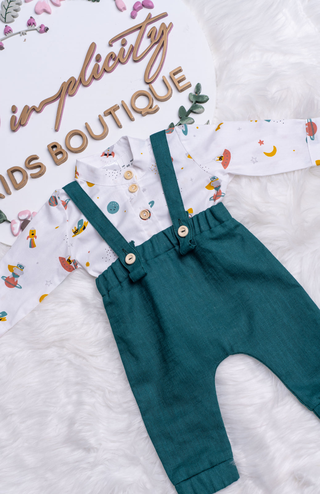 Set botez baietei Space - Verde