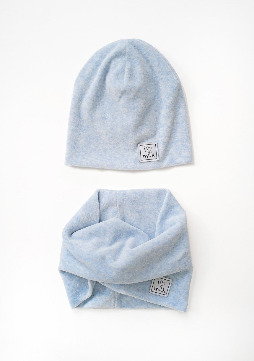 Set caciula si fular copii Blue