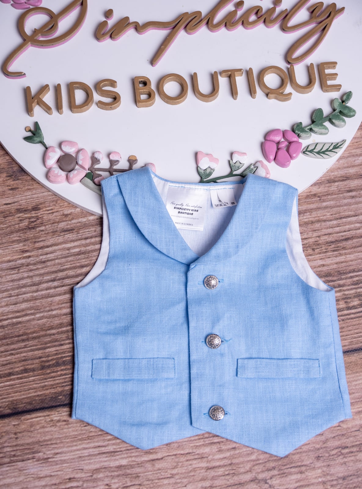 Vesta baietei Albastră