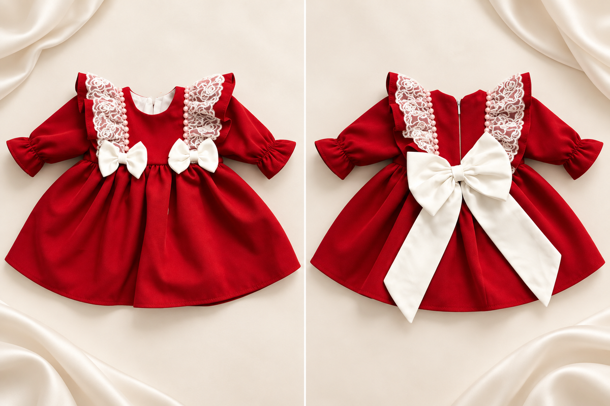 Rochie fetite botez rosie personalizata