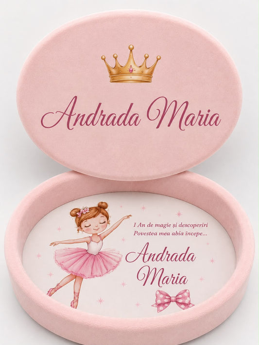 Set aniversar din catifea cu balerina