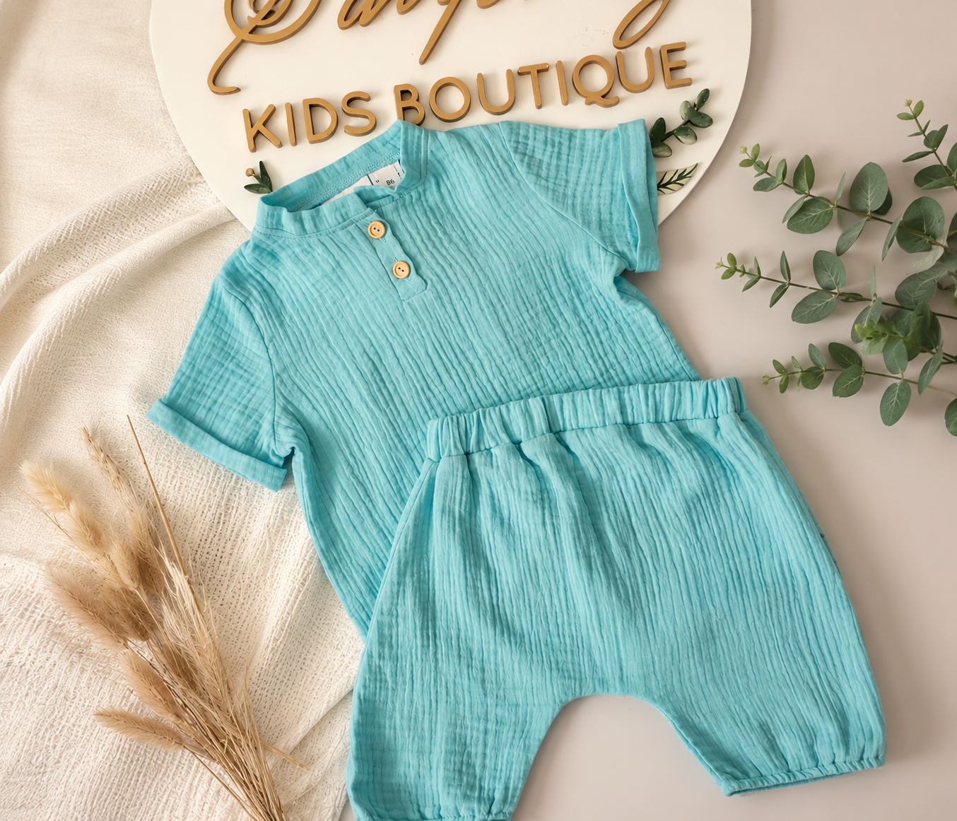 Set de muselina bleu