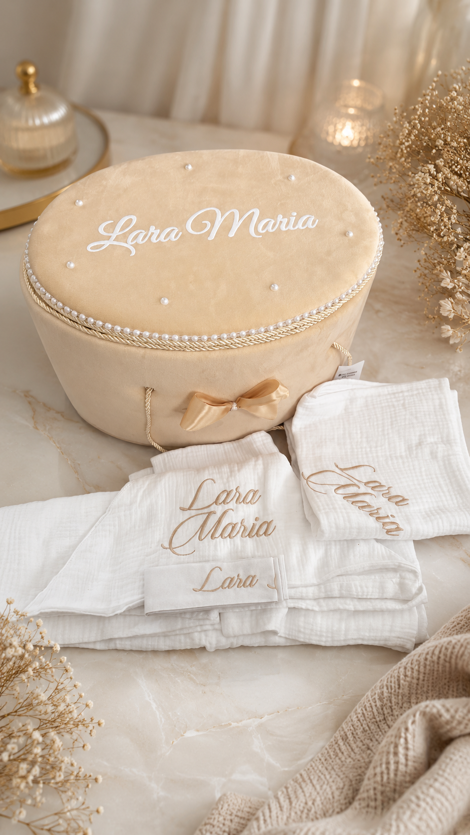 Trusou botez crem cu perle