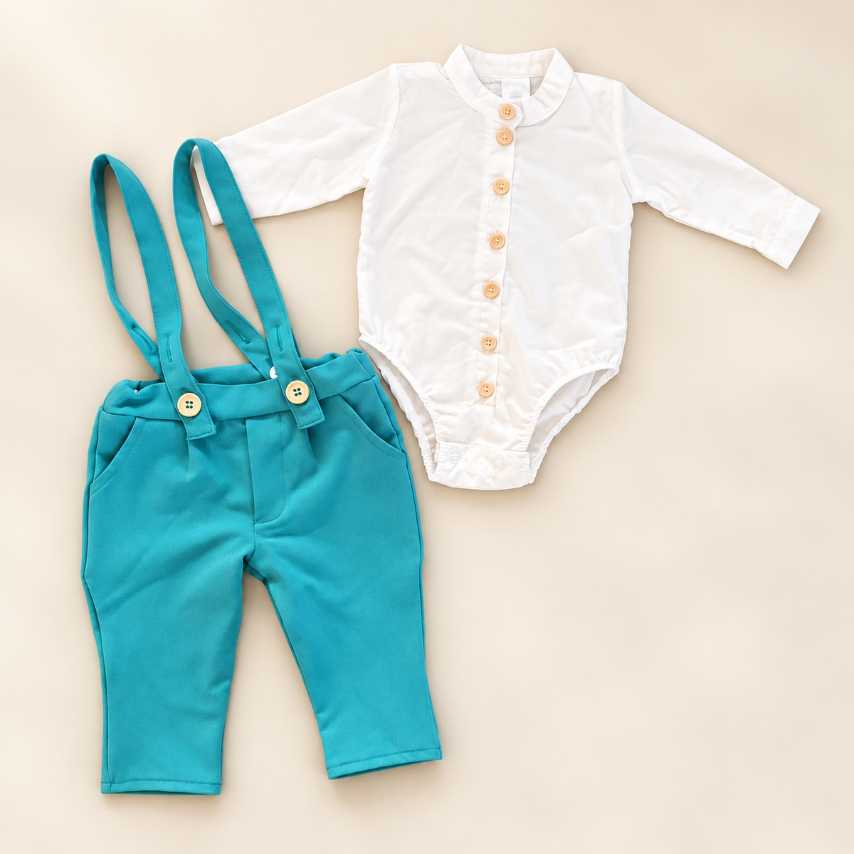 Costum botez baieti turcoaz