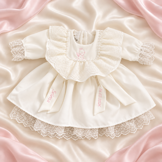 Rochie fetite alba cu personalizare