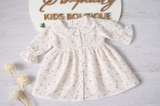 Rochie fetite din muselina cu floricele