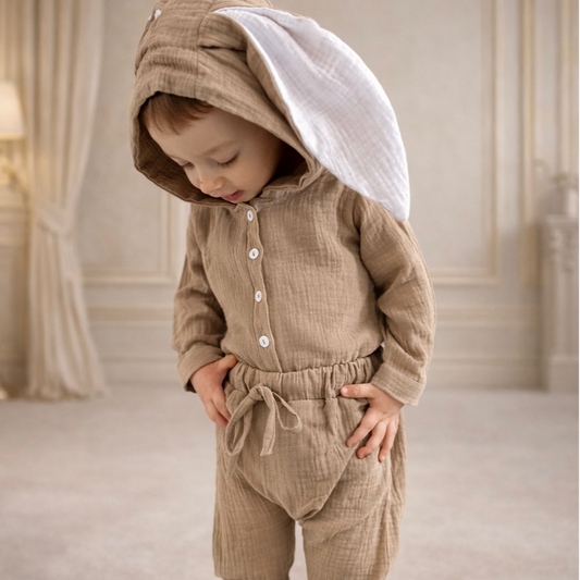 Compleu Bunny Muselina Bej
