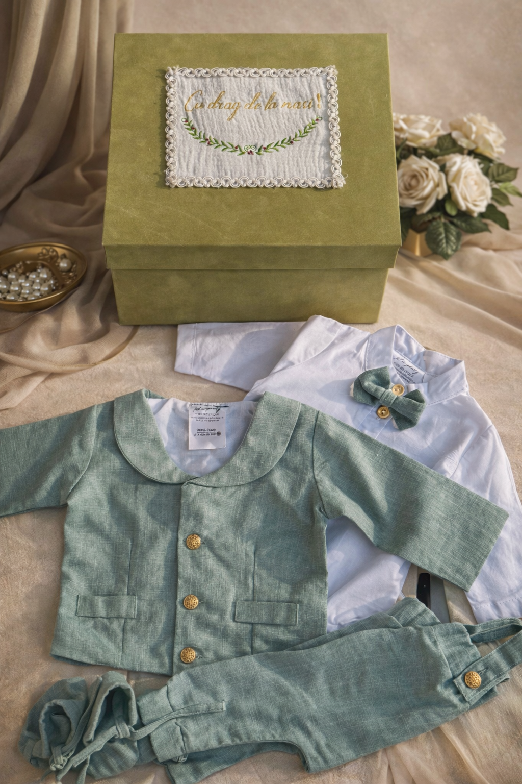 Pachet - Trusou botez + Costum Mint