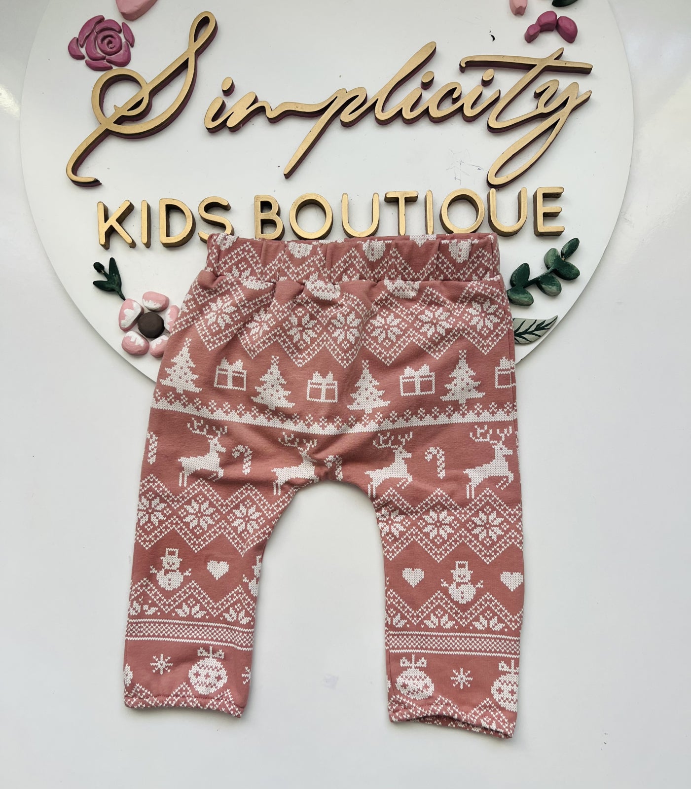 Pantaloni fetite Christmas Pink