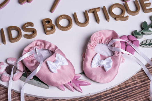 Papucei Bebelus roz - tafta