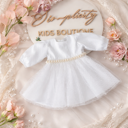 Rochie botez fetite alba Clara