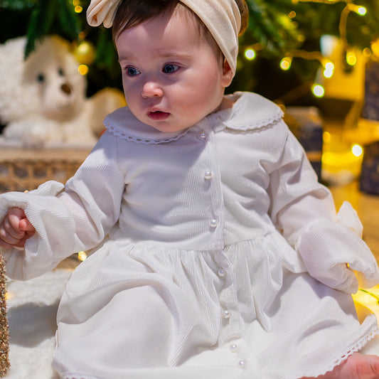 Rochie botez fetite Angel din catifea moale