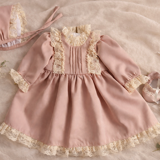 Rochie fetiță botez roz Thea