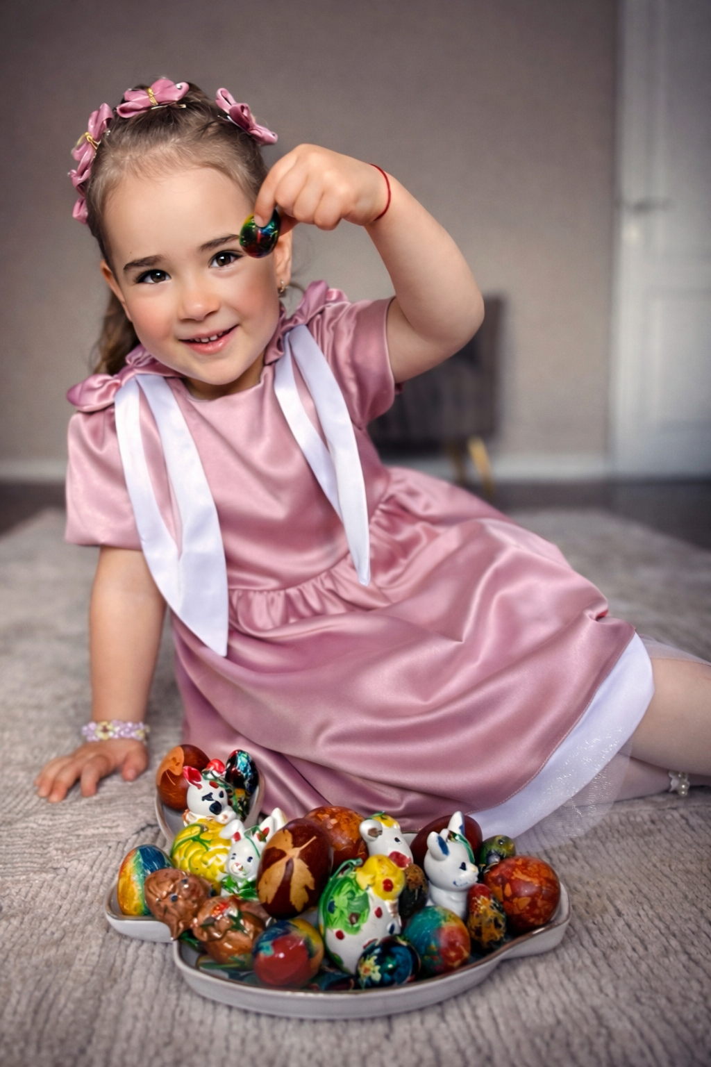 Rochie fetite Bunny roz