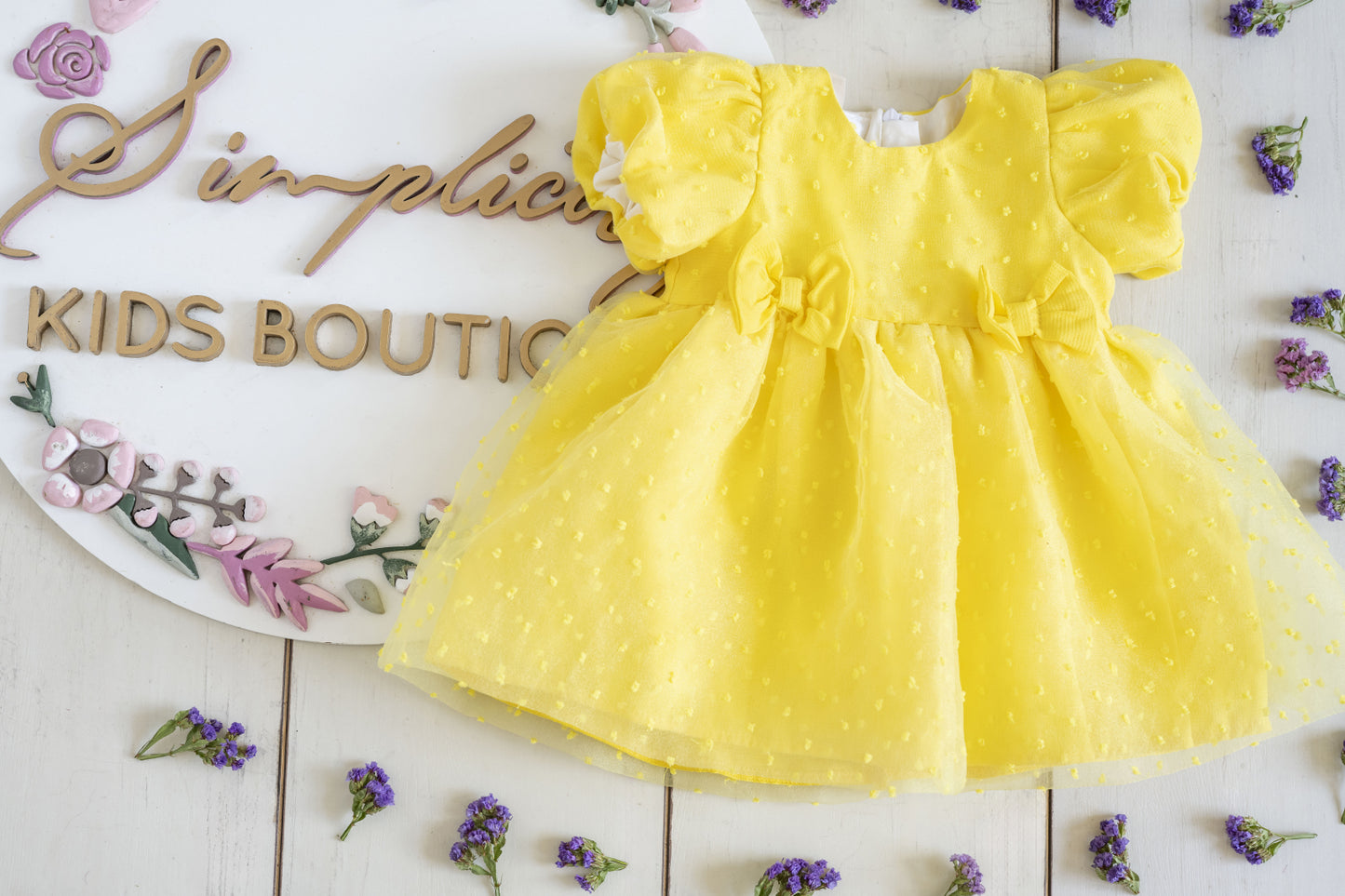 Rochie fetite Ilinca galben