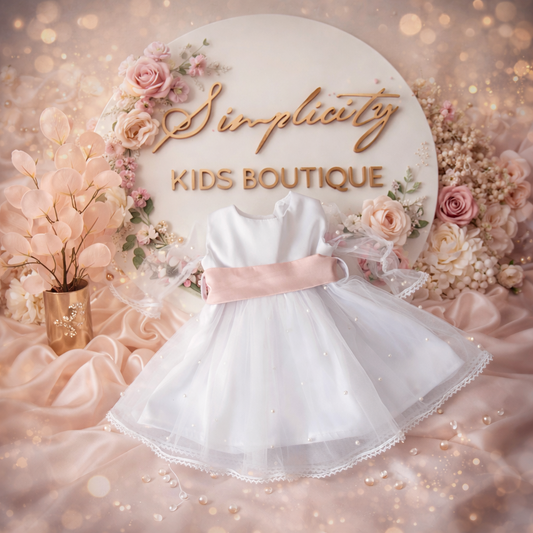 Rochita botez fetite Rachel - alb