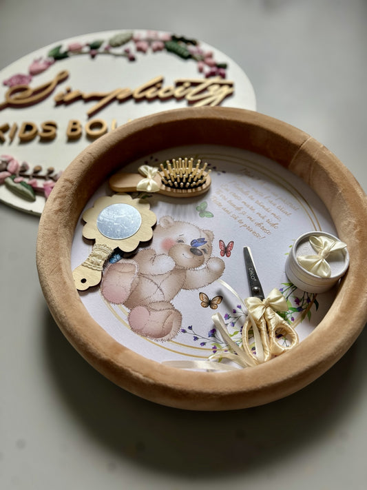 Set aniversar catifea bej