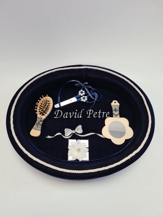 Set aniversare Velvet Bleumarin