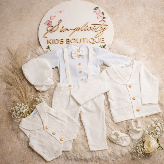 Set botez Raphael alb - 7 piese