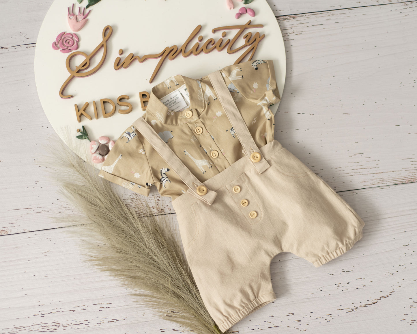 Set Botez Girafe Summer Beige