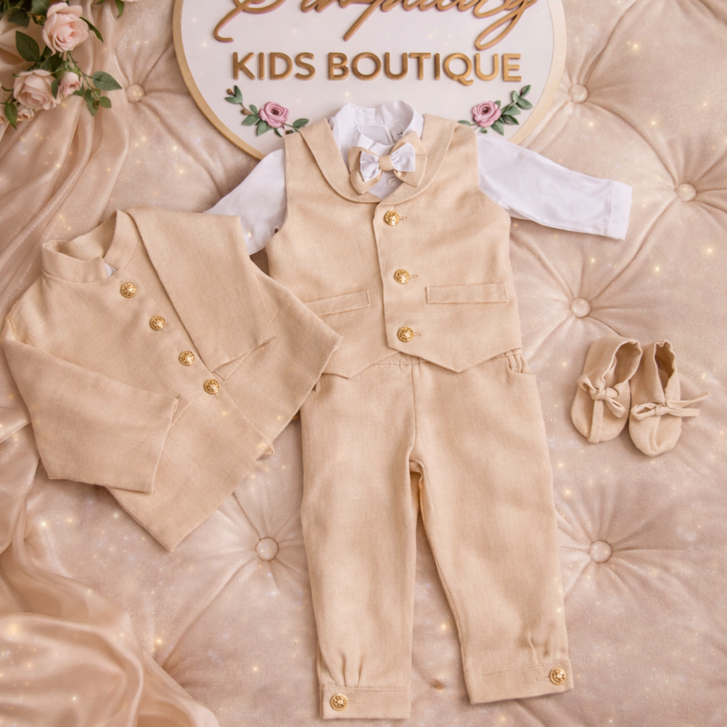 Set complet botez beige
