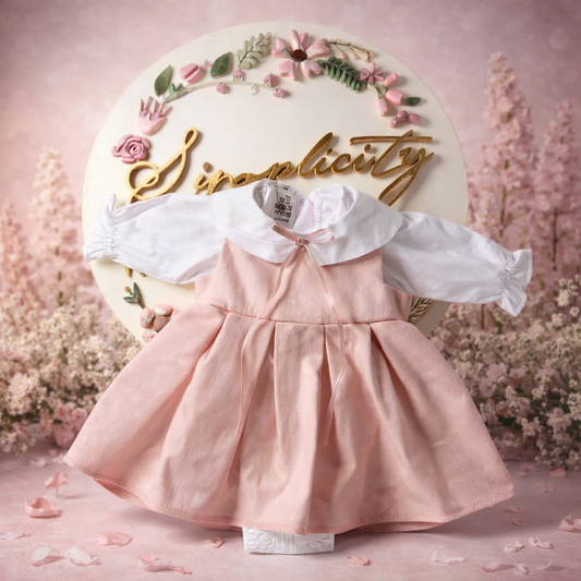 Set pentru fetite Sarafan roz si camasa