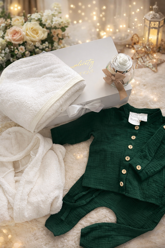 Set pentru prima baita cu nasii - set muselina