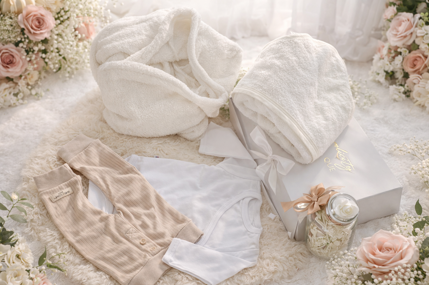 Set pentru prima baita cu nasii - body si pantaloni