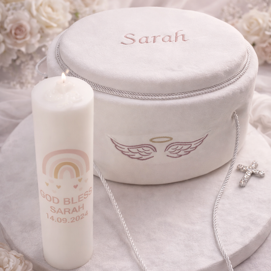 Trusou botez Aripi de înger roz