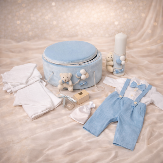 Trusou botez Luxury Blue + costum botez Adam