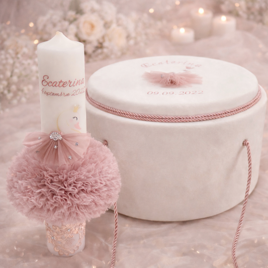 Trusou botez Luxury lebada roz